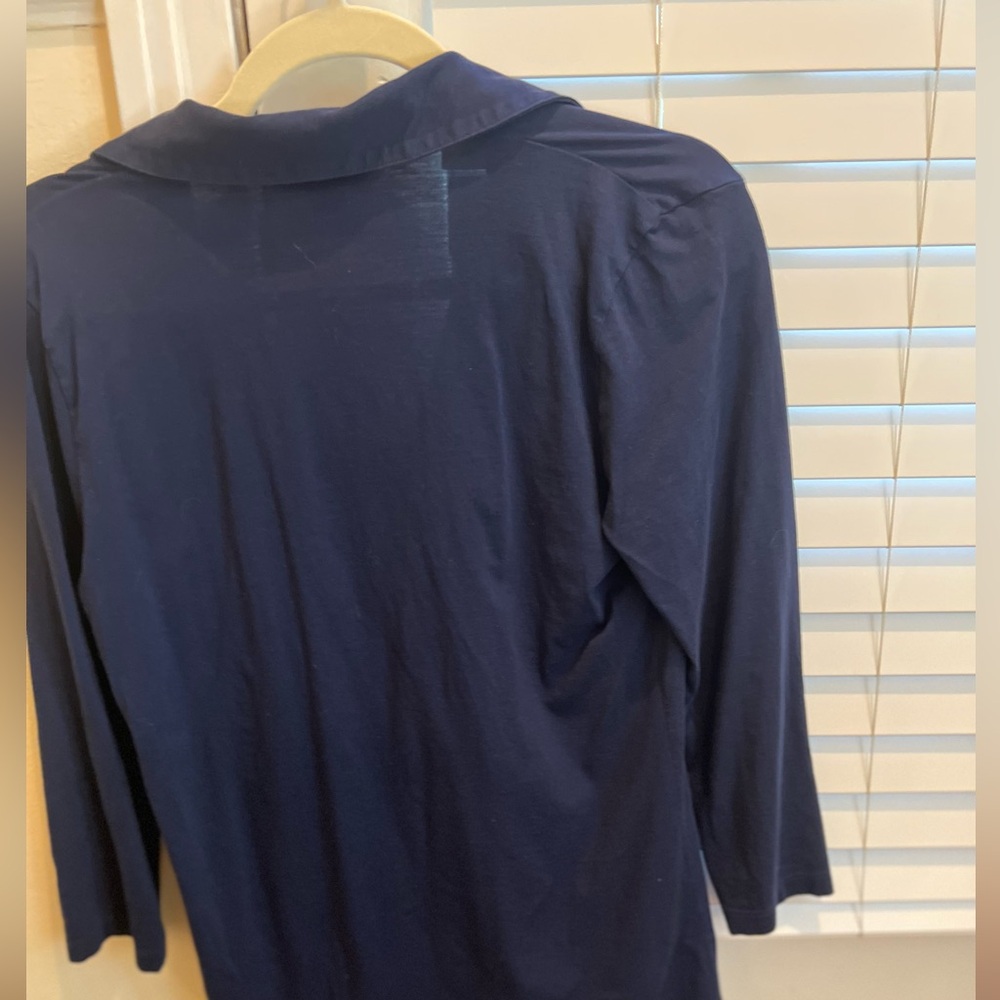 Lilly P three quarter sleeve navy polo . Excellent condition. Barely worn. - Picture 13 of 14